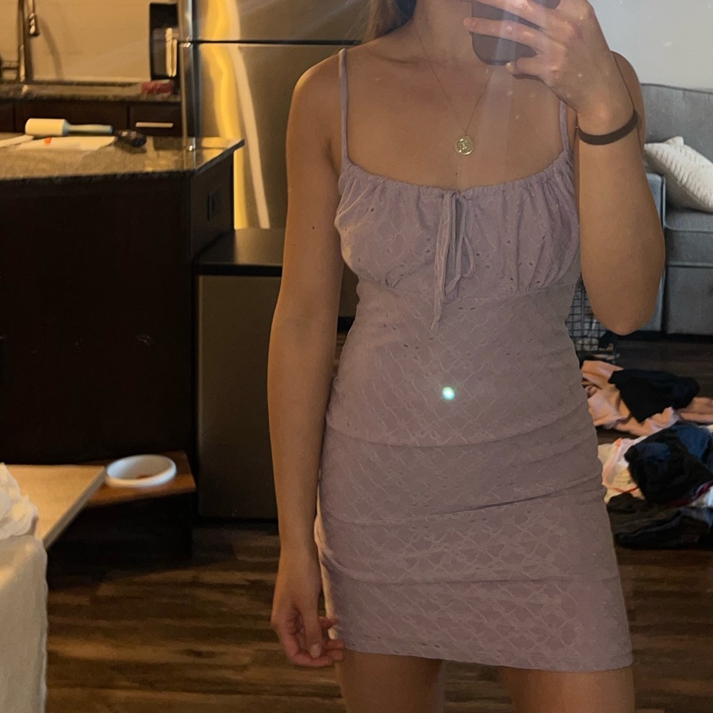 Front Tie Purple Dress